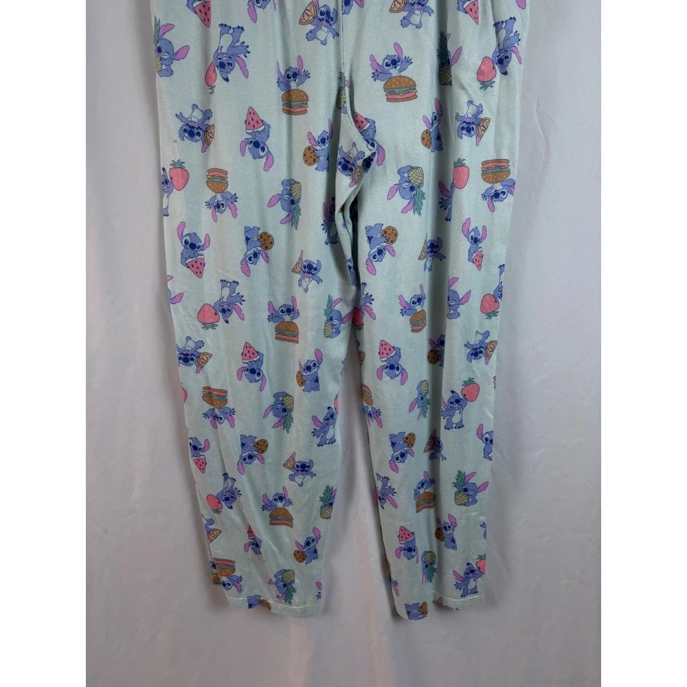 Disney Stitch Pajama Pants Lounge Sleepwear‎ Bottoms Light Blue Cartoon Print - Picture 8 of 8